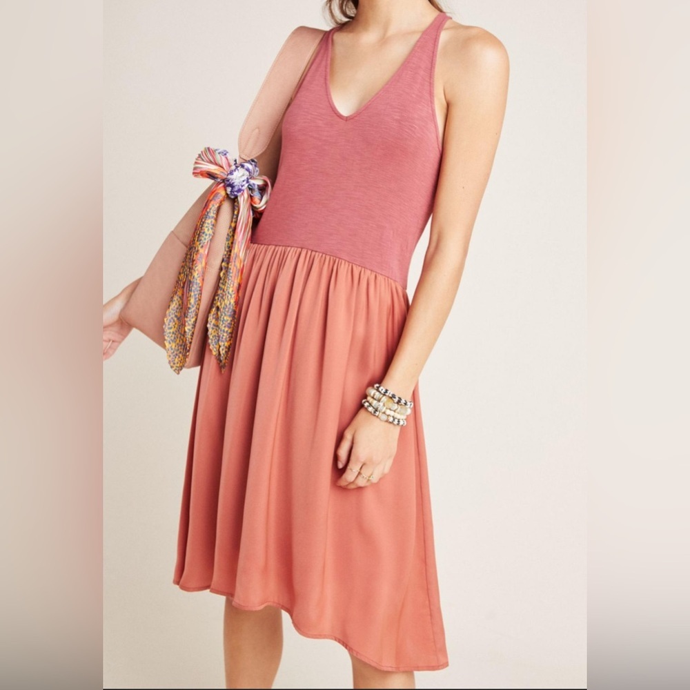 Dolan Left Coast x Anthropologie Coral Orange Fabiana Knit Dress Size Small